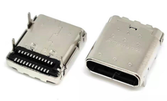 USB Type-C connector components on a white background