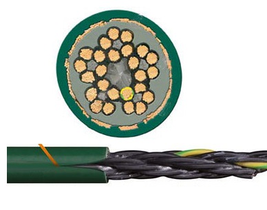 High-flex multi-core industrial cable construction and cross-section